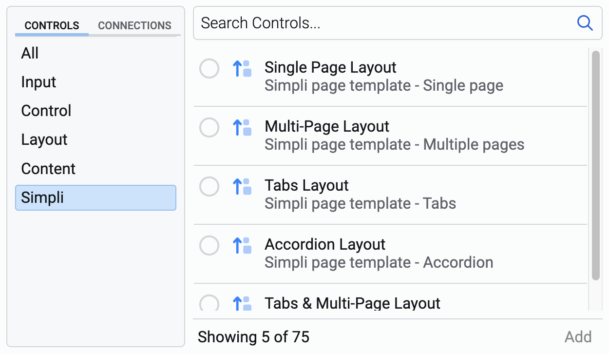 Image showing templates in the Simpli category